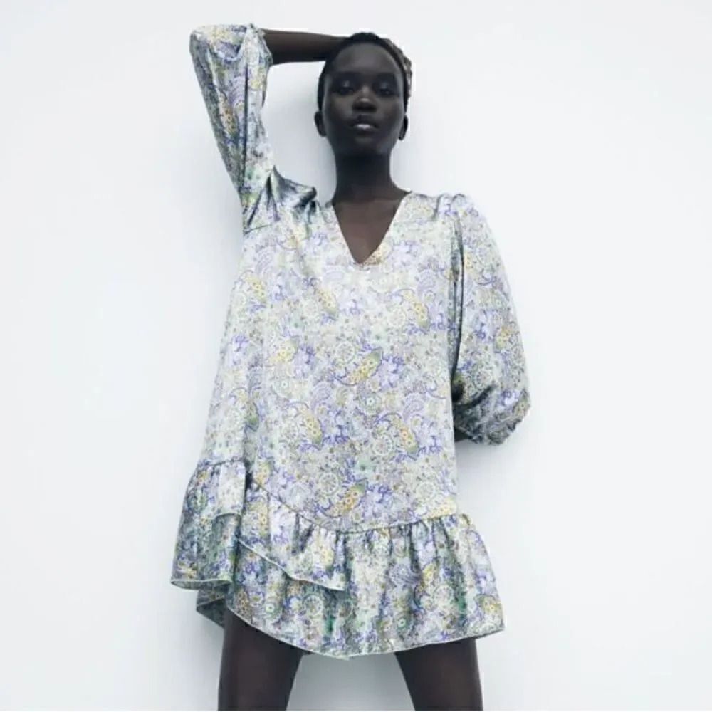 ZARA BOHO PRINTED PAISLEY DRESS